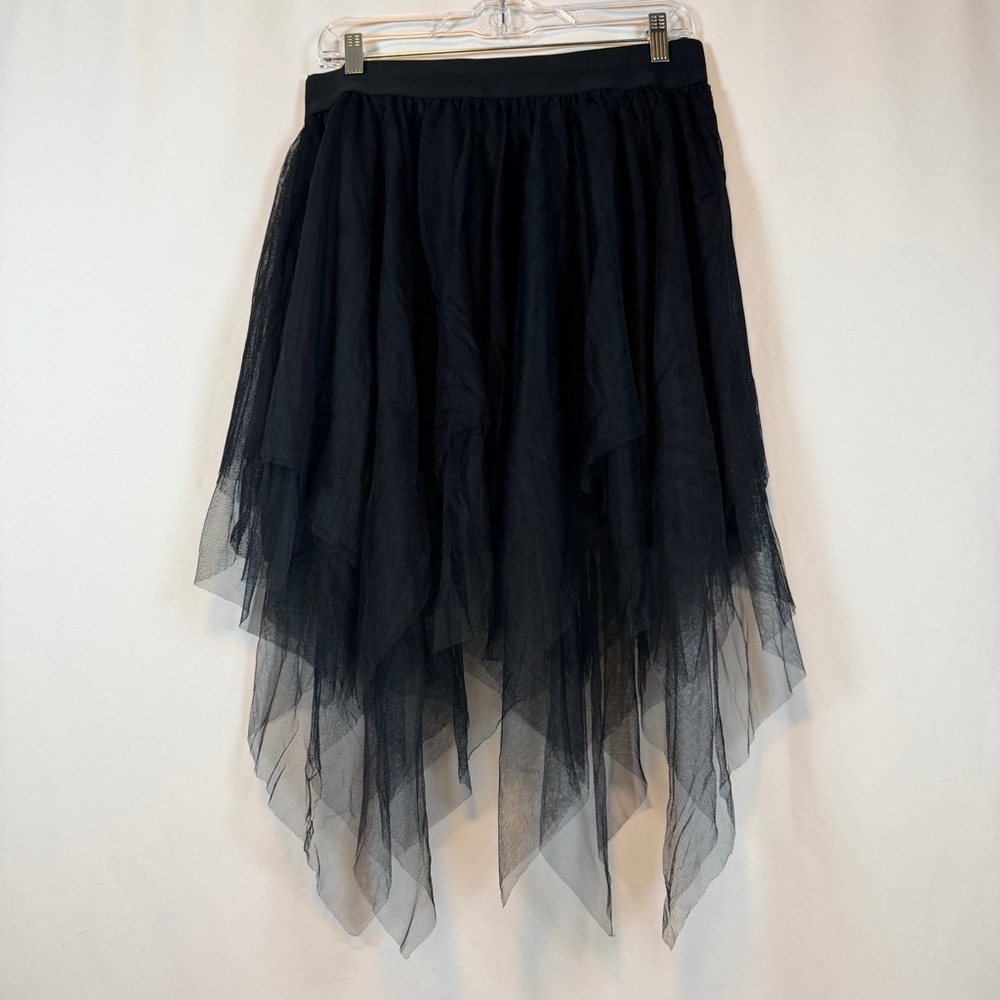 Spirit Black Asymmetrical Layered Skirt Size Large